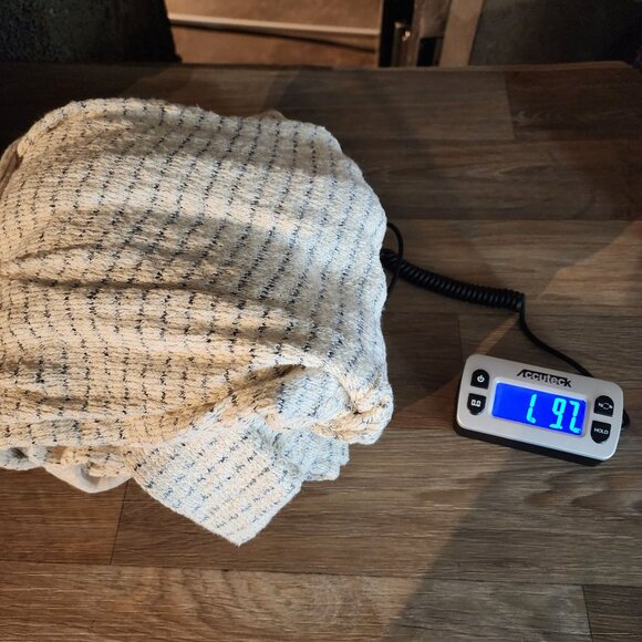 BCBGeneration Women's Size Medium Beige Striped Long Open Front Cardigan Sweater - Picture 10 of 10